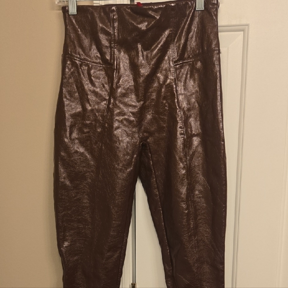 SPANX Glossy Dark Brown Leggings